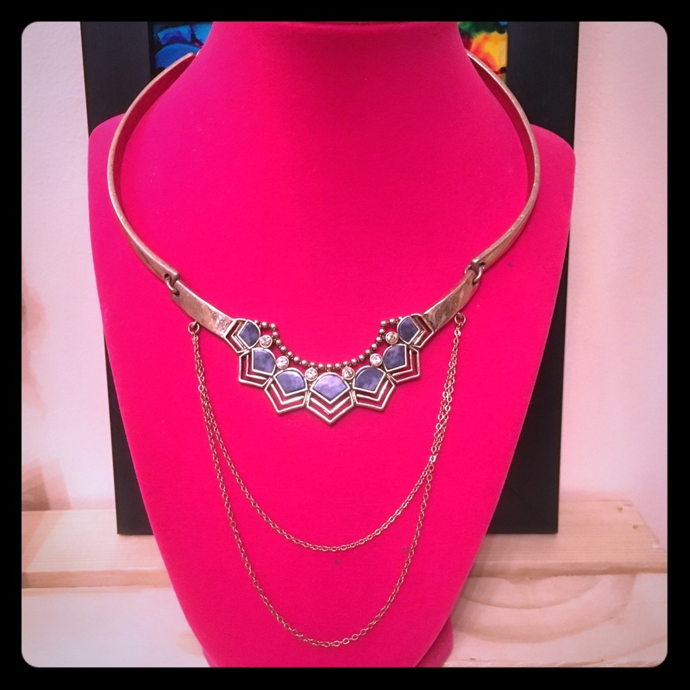 Golden Lotus Collar Necklace